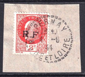 FRANCE 445 PERNAY LIBERATION OVERPRINT CDS VF ON PIECE