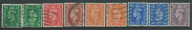 GB GVI  SG 485 Used basic set with Inv wmk  9  stamps , <...