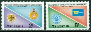 Tanzania Scott 374-375 MNH Post and Telecommunications Railways $$