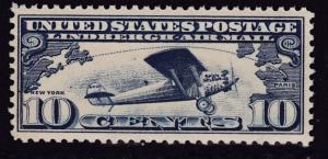 United States Airmail C10 1927 10c blue Lindbergh's Spirit of St. Louis VF/NH