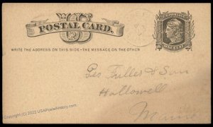 USA 1870s Maine Livermore Center DPO Cancel Postal Card Cover 96286