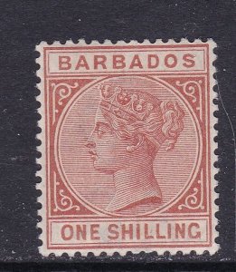 Barbados Scott 67, 1882 QV 1/, F/VF MLH. Scott $24