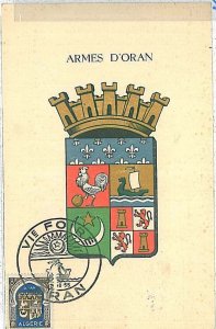 38789 - ALGERIA - POSTAL HISTORY - MAXIMUM CARD 1958 - Heraldry LIONS - SHIPS -