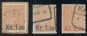 NORWAY #59-61 (87-9) Complete Ovpt set, used, VF, Scott $235.00