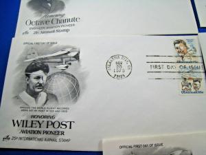 U.S. FIRST DAY COVER SETS - LOT of 9 - 1978-79 -  AVIATION PIONEERS    (FDC-11x)