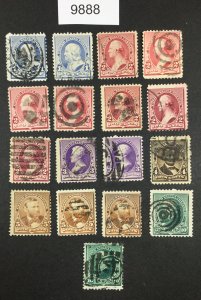 MOMEN: US STAMPS #219/226  USED GROUP LOT #9888