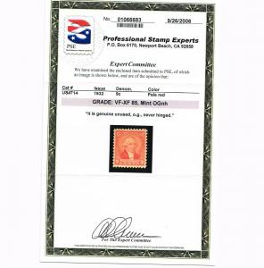 EXCEPTIONAL GENUINE SCOTT #714 VF-XF MINT PRISTINE OG NH PSE GRADED CERT