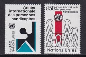 United Nations Geneva  #99-100   MNH  1981  international  year of the disabled