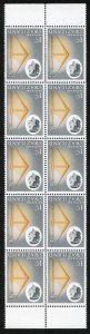 SWAZILAND SG91w 1962-66 1c yellow-orangs and black WMK INVERTED block of 10 U/M