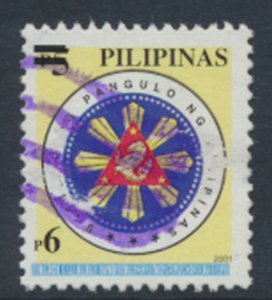 Philippines Sc# 2836 Used  surcharge OPT Black  Seal   inscribed 2001   see d...