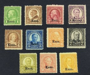 MOMEN: US STAMPS #658-668 MINT OG 7NH/4H(2,4,5,8c) LOT #44042