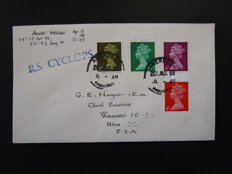 Great Britain 1969 R. S. Cyclops Arctic Paquebot Cover / Aberdeen CDS - Z6156