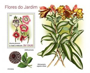 Sao Tome & Principe 2021 MNH Garden Flowers Stamps Gloxinia Plants 1v S/S