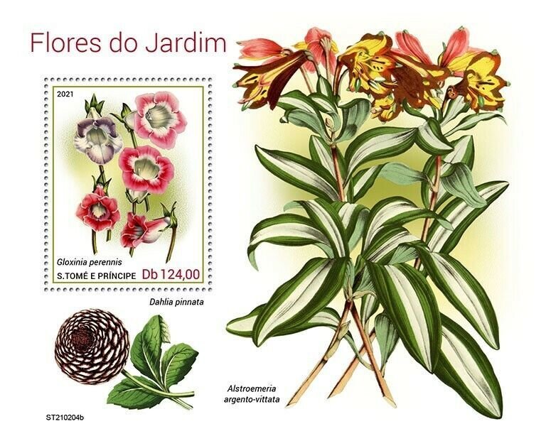Sao Tome & Principe 2021 MNH Garden Flowers Stamps Gloxinia Plants 1v S/S 