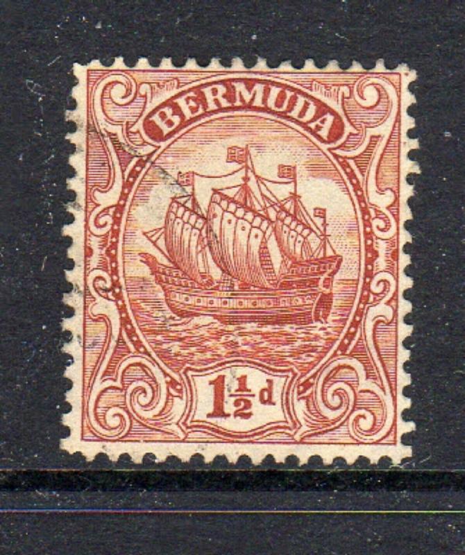 BERMUDA #84  1934  1 1/2p CARAVEL    F-VF USED  c