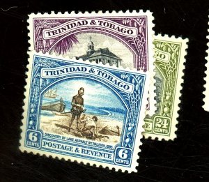 TRINIDAD TOBAGO 37A 39 40 MINT FVF OG HR Cat $33