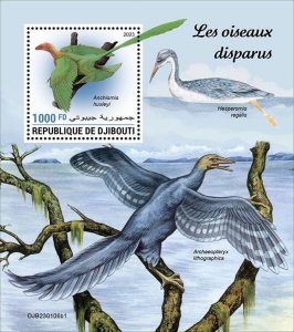 DJIBUTI - 2023 - Extinct Birds - Perf Souv Sheet #1 - Mint Never Hinged