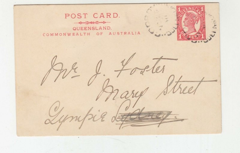 QUEENSLAND, Postal Card 1909 1d. Red, COOROY to Gympie.