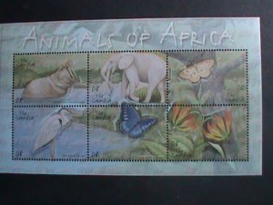 GAMBIA- COLORFUL BEAUTIFUL LOVELY BUTTERFLY-ENDANGER ANIMALS MNH SHEET  VF