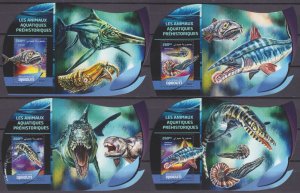 2016 Djibouti 1254/B357-1257/B360 Lux Prehistoric marine animals 25,00 €