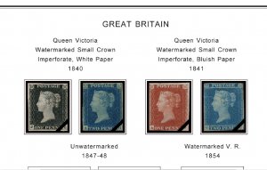 COLOR PRINTED GREAT BRITAIN [CLASS.] 1840-1951 STAMP ALBUM PAGES (28 ill. pages)