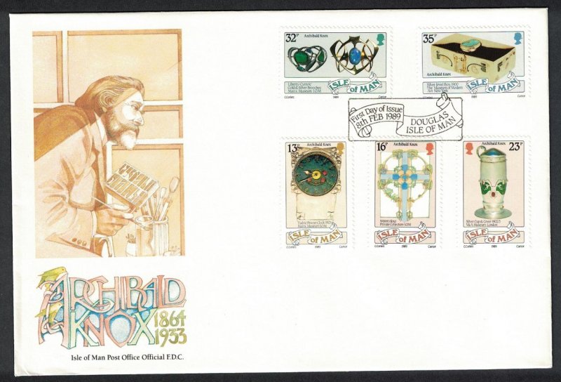 Isle of Man Archibald Knox Artist and Designer 5v FDC SG#403-407