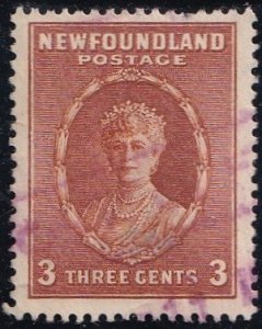 Canada: Newfoundland 187 (used) 3c Queen Mary, org brn (1932)