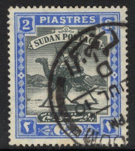 SUDAN SG25 1908 2p BLACK & BLUE USED