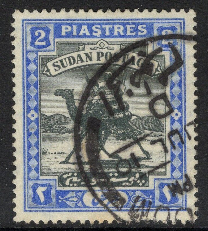 SUDAN SG25 1908 2p BLACK & BLUE USED