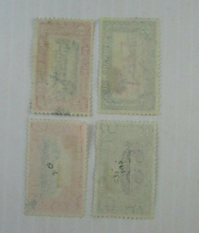 1950 Sudan SC #C35//C41  4 Nice Two-tone used airmail stamps