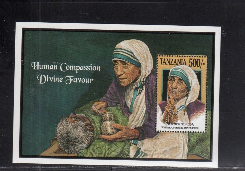 TANZANIA #999 1993 MOTHER THERESA MINT VF NH O.G S/S