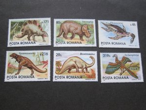 Romania 1993 Sc 3845-50 dinosaur set MNH