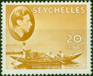 Seychelles 1941 20c Brown-Ochre SG140a Fine MM