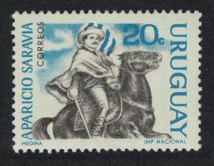 Uruguay Aparicio Saravia Military Leader on horseback 1966 MNH SG#1315