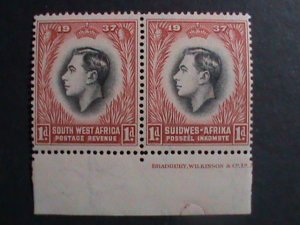 SOUTH AFRICA  1937 KING GEORGE VI -MNH BLOCK OF 2 VF WE SHIP TO WORLD WIDE