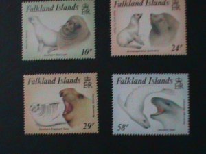 ​FALKLAND ISLANDS-1987-SC#461-4LOVELY SOUTHERN SEAL ANIMALS MNH-VERY FINE