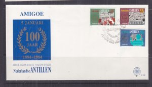 NETHERLANDS ANTILLES, 1984 Amigoe de Curacao set of 3, First Day cover. 