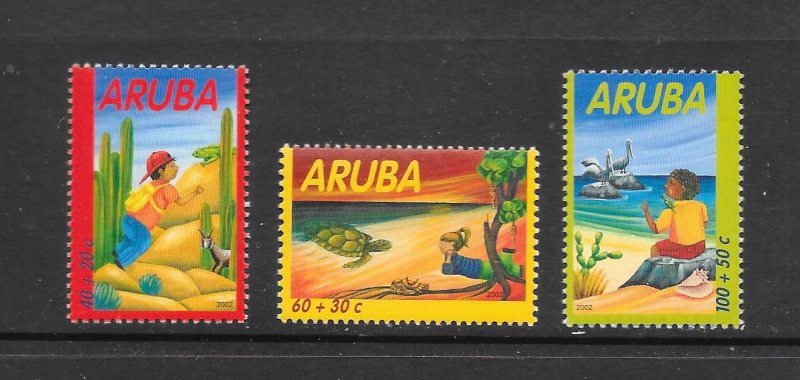 ARUBA #B67-9 CHILDREN WITH WILDLIFE  MNH