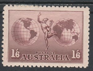 AUSTRALIA 1934 HERMES AIRMAIL 1/6 PERF 11 NO WMK