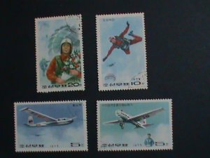 ​KOREA STAMP-1975-SC#1379-83 AERIAL SPORTS FOR NATIONAL DEFENCE CTO STAMPS VF