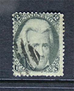 1863 US Stamp #73 2c Andrew Jackson Used Average Partial Postal Grid Cancel