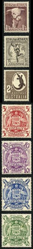 Australia SG223/224d 1948 ARMS Set (two pound crease) U/M