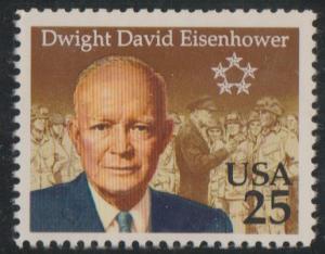 #2513, Single. D.D. Eisenhower MNH, '.25'