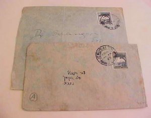 PALESTINE  NAHARIYA 1944 also 1945 B/S ON 2 COVERS