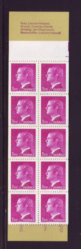 Sweden Sc 1082a 1980 1.5kr King stamp booklet mint NH