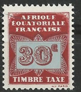 French Equatorial Africa # J5  Postage Due - Butterfly 30c (1) Unused VF