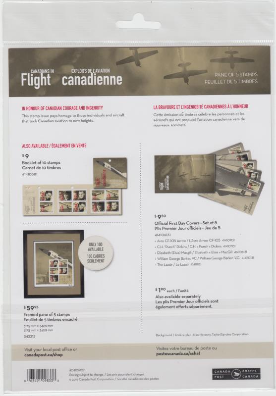 Canada - *NEW* Canadians In Flight Stamp Pane  - MNH