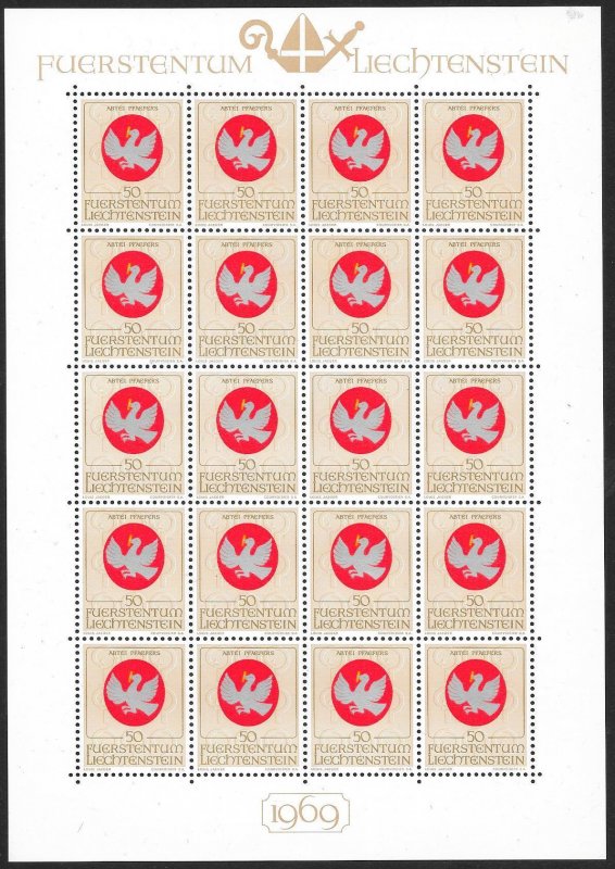 LIECHTENSTEIN (80) All different Sheets of stamps ALL Mint Never Hinged