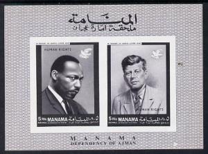 Manama 1968 Human Rights imperf m/sheet (Kennedy & Ma...