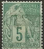 Fr. Colonies-Gen. Issues 49 Used 1881 5c Defintive